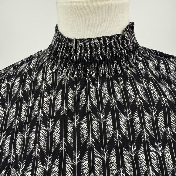 POL Womens Small Black & White Long Sleeve High Neck Midi Dress - Picture 4 of 7